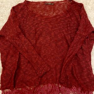 M/L size lightweight lace trim sweater
